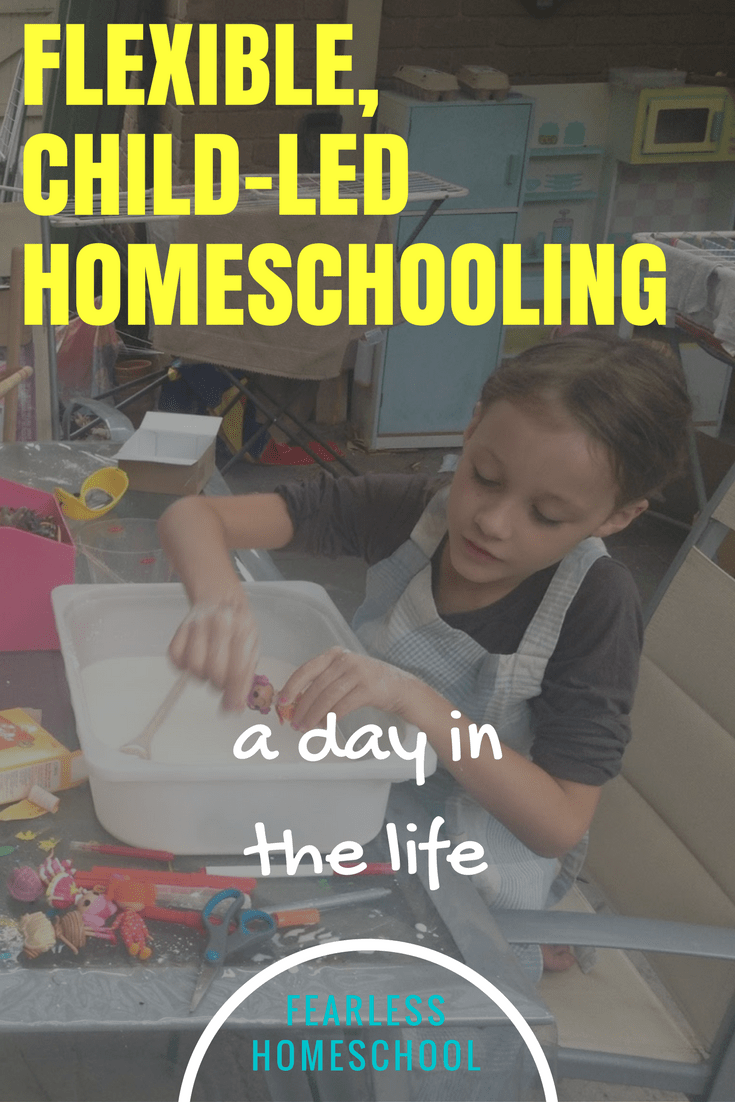 A flexible, child-led, homeschooling day in the life - featured on Fearless Homeschool.